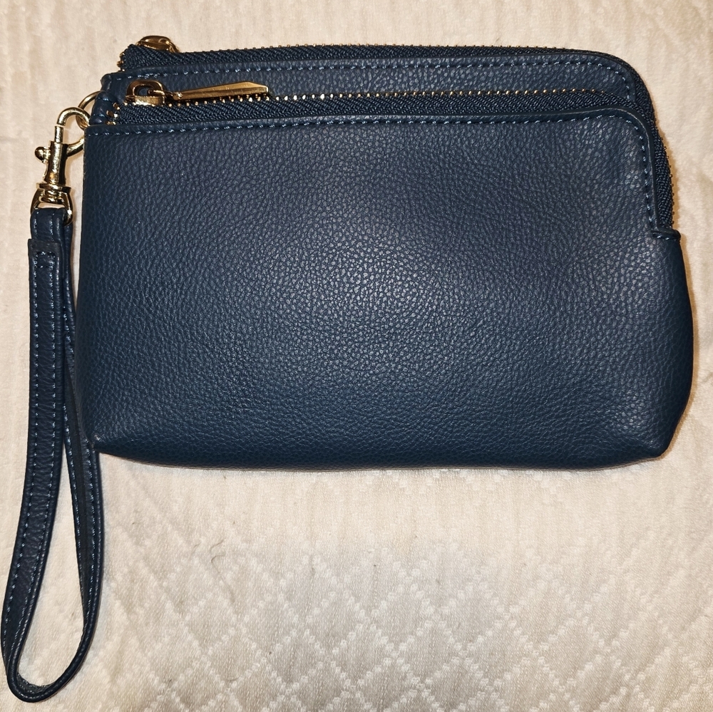Chic Navy Wristlet Clutch